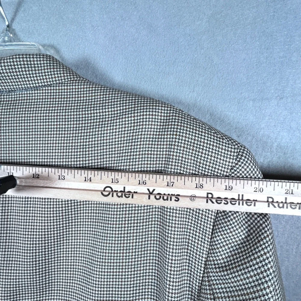Jos A Bank Gordon 2B Signature Blazer Men 43R Grey Cream Houndstooth 100% Wool